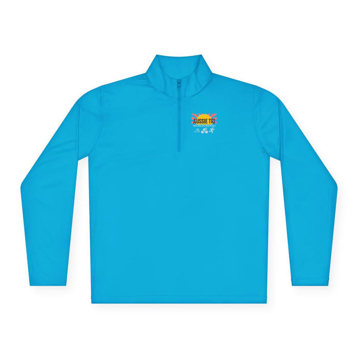 Proud Aussie Triathlete Unisex Quarter-Zip Pullover — Swim Bike Run Aussie Triathlete Gear