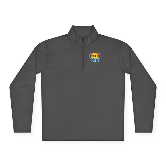 Proud Aussie Triathlete Unisex Quarter-Zip Pullover — Swim Bike Run Aussie Triathlete Gear