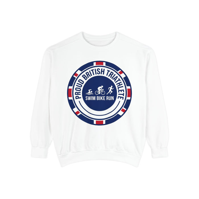 Proud British Triathlete Crewneck Sweatshirt — Swim Bike Run British