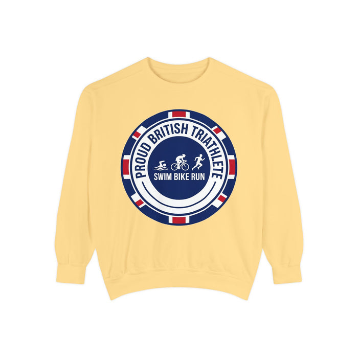 Proud British Triathlete Crewneck Sweatshirt — Swim Bike Run British