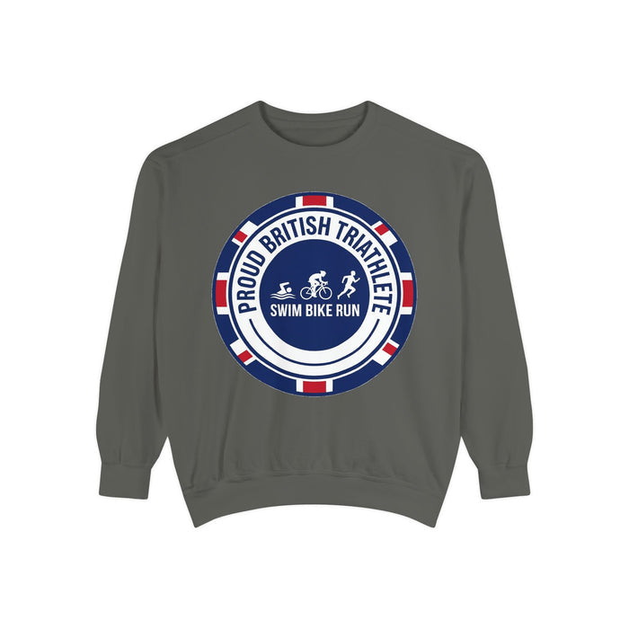 Proud British Triathlete Crewneck Sweatshirt — Swim Bike Run British