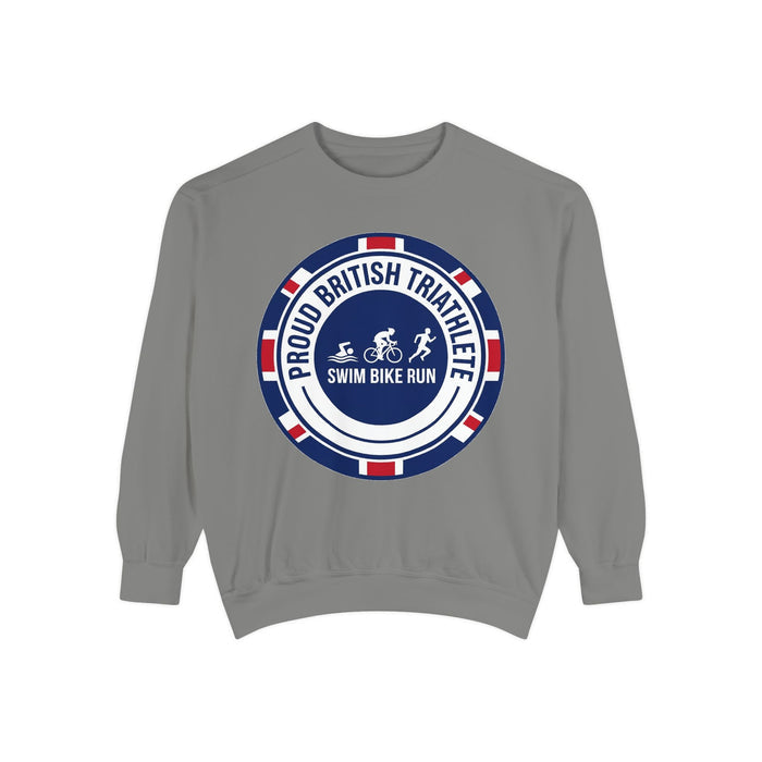 Proud British Triathlete Crewneck Sweatshirt — Swim Bike Run British