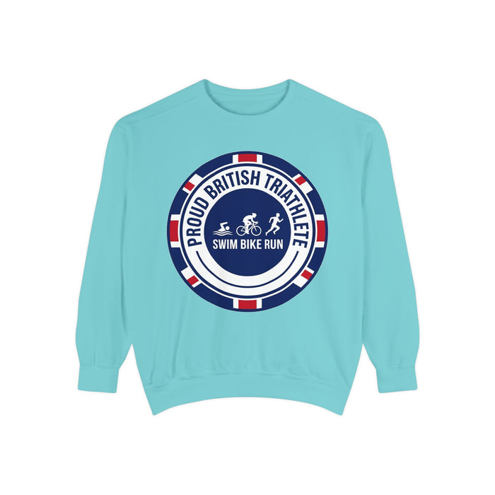 Proud British Triathlete Crewneck Sweatshirt — Swim Bike Run British