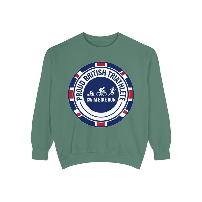 Proud British Triathlete Crewneck Sweatshirt — Swim Bike Run British