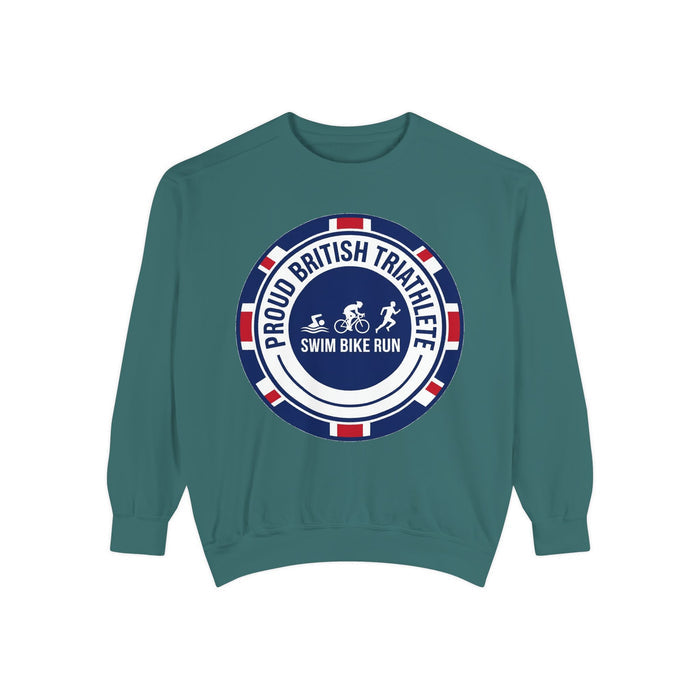 Proud British Triathlete Crewneck Sweatshirt — Swim Bike Run British