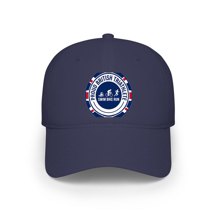 Proud British Triathlete Low Profile Baseball Cap — Swim Bike Run Br