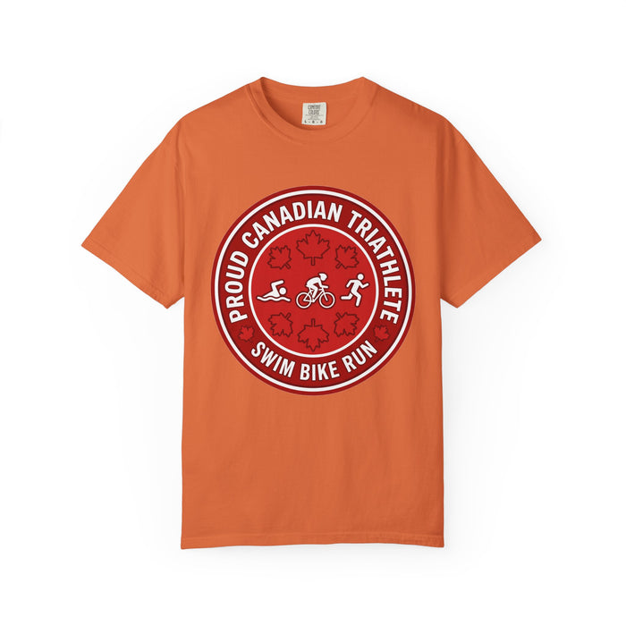 Proud Canadian Triathlete Bella+Canvas Unisex Tee — Swim Bike Run Ca