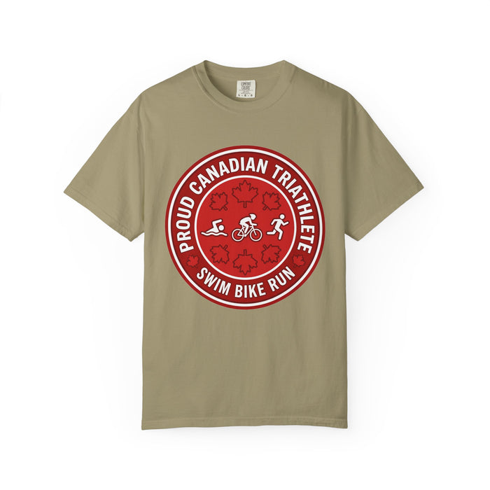 Proud Canadian Triathlete Bella+Canvas Unisex Tee — Swim Bike Run Ca