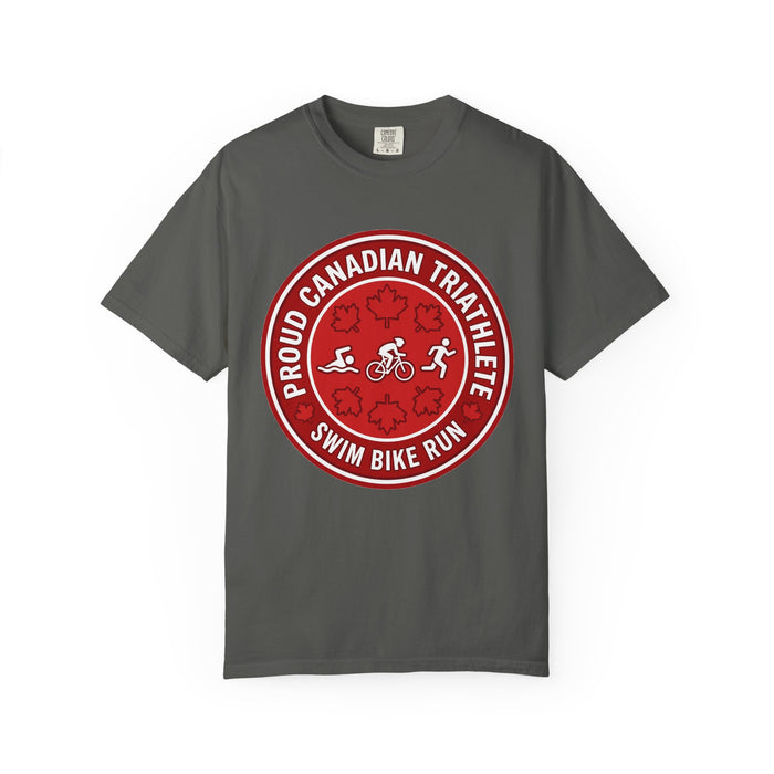 Proud Canadian Triathlete Bella+Canvas Unisex Tee — Swim Bike Run Ca