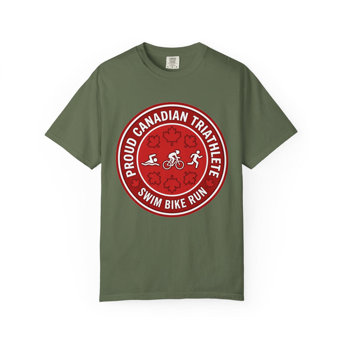Proud Canadian Triathlete Bella+Canvas Unisex Tee — Swim Bike Run Ca