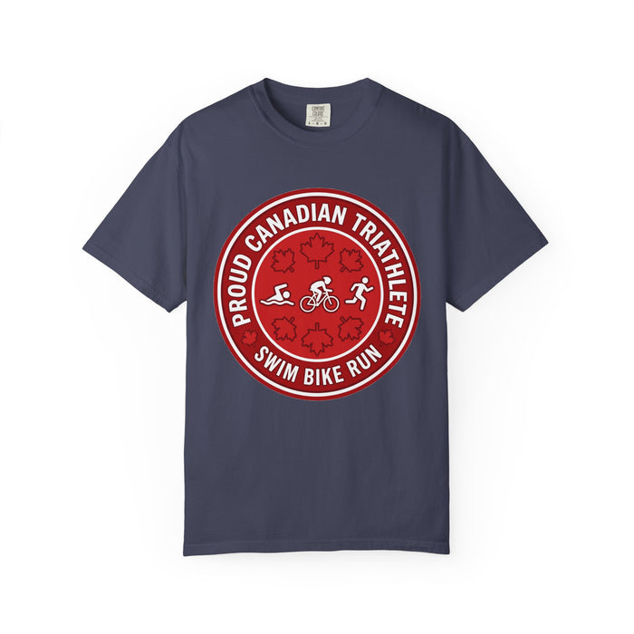 Proud Canadian Triathlete Bella+Canvas Unisex Tee — Swim Bike Run Ca