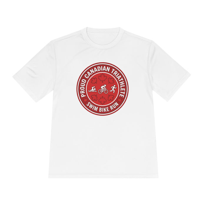 Proud Canadian Triathlete Moisture-Wicking Performance Tee — Swim Bi
