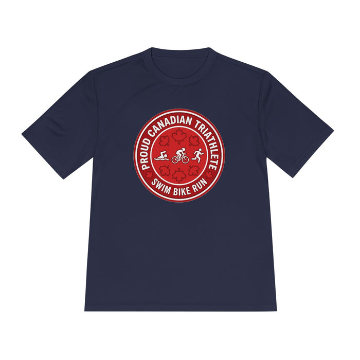 Proud Canadian Triathlete Moisture-Wicking Performance Tee — Swim Bi
