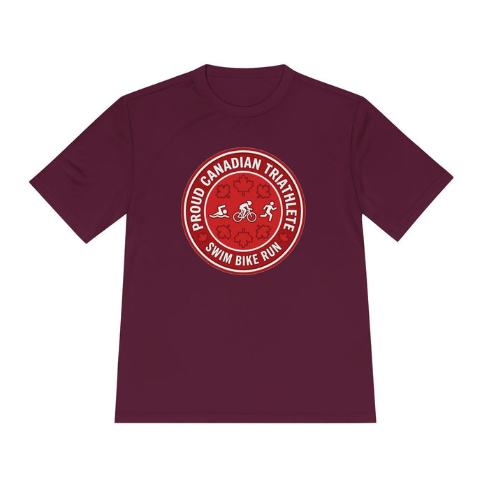 Proud Canadian Triathlete Moisture-Wicking Performance Tee — Swim Bi
