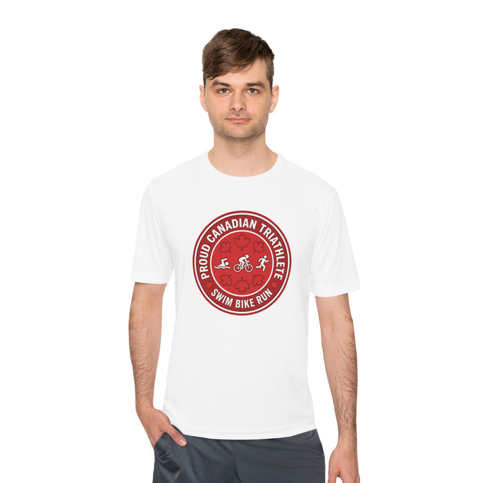 Proud Canadian Triathlete Moisture-Wicking Performance Tee — Swim Bi