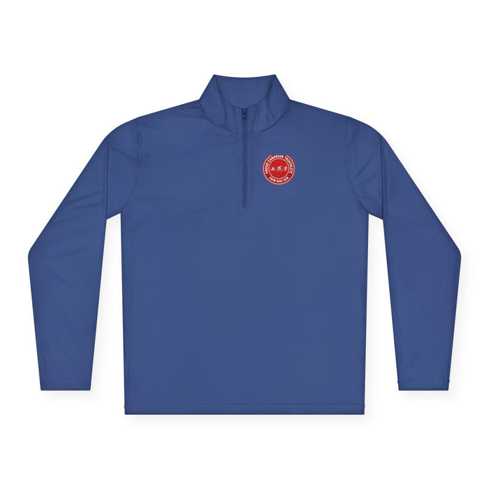 Proud Canadian Triathlete Unisex Quarter-Zip Pullover — Swim Bike Ru