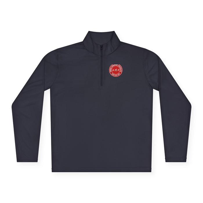 Proud Canadian Triathlete Unisex Quarter-Zip Pullover — Swim Bike Ru