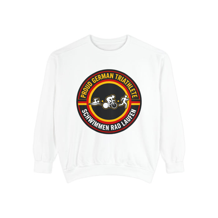 Proud German Triathlete Crewneck Sweatshirt — Swim Bike Run German T