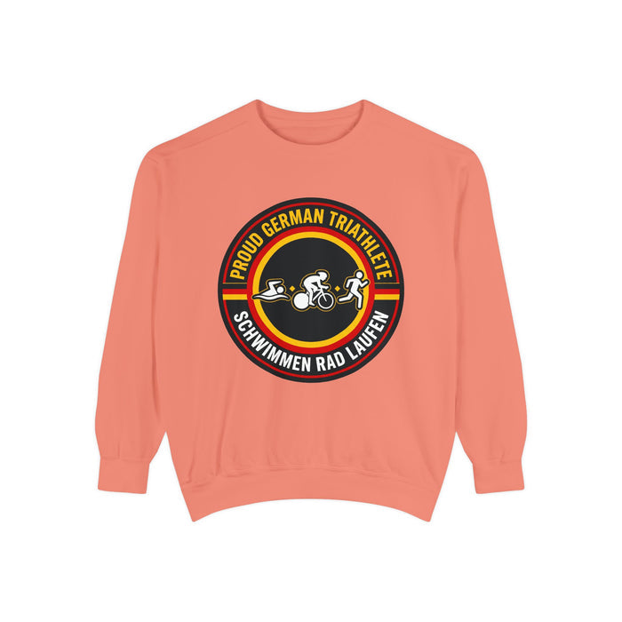 Proud German Triathlete Crewneck Sweatshirt — Swim Bike Run German T