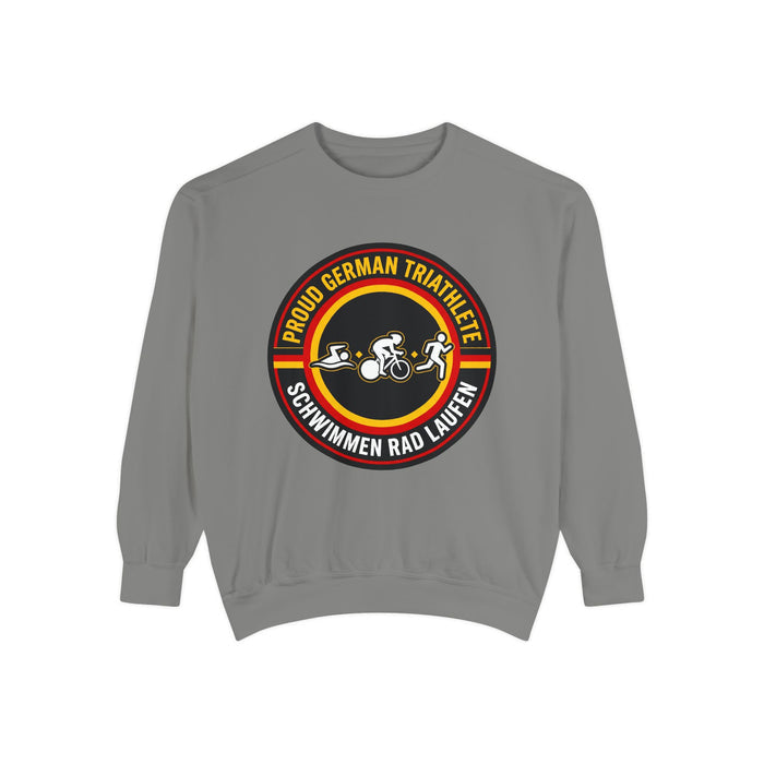 Proud German Triathlete Crewneck Sweatshirt — Swim Bike Run German T