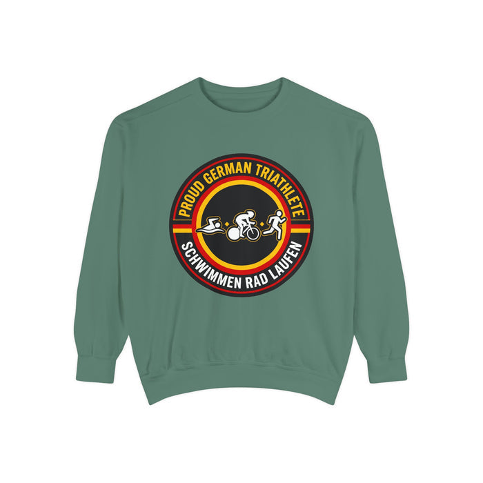 Proud German Triathlete Crewneck Sweatshirt — Swim Bike Run German T
