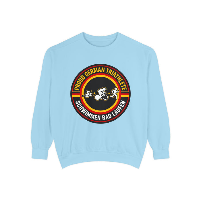 Proud German Triathlete Crewneck Sweatshirt — Swim Bike Run German T