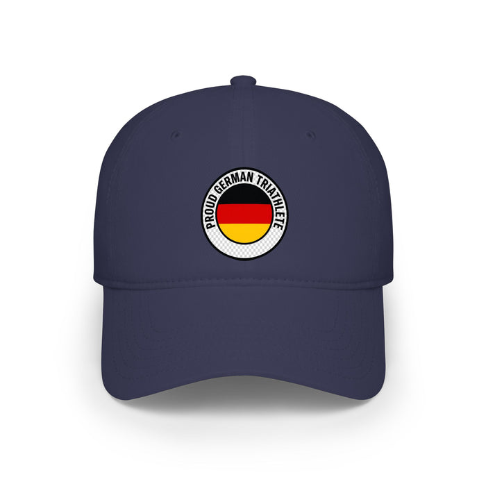 Proud German Triathlete Low Profile Baseball Cap — Swim Bike Run Ger