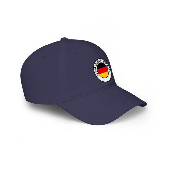 Proud German Triathlete Low Profile Baseball Cap — Swim Bike Run Ger