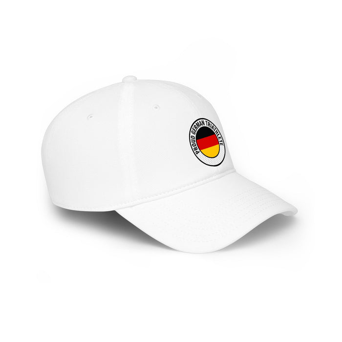 Proud German Triathlete Low Profile Baseball Cap — Swim Bike Run Ger