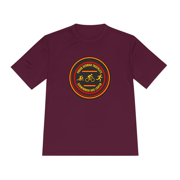 Proud German Triathlete Moisture-Wicking Performance Tee — Swim Bike