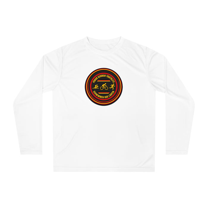 Proud German Triathlete Performance Long Sleeve — Swim Bike Run Germ