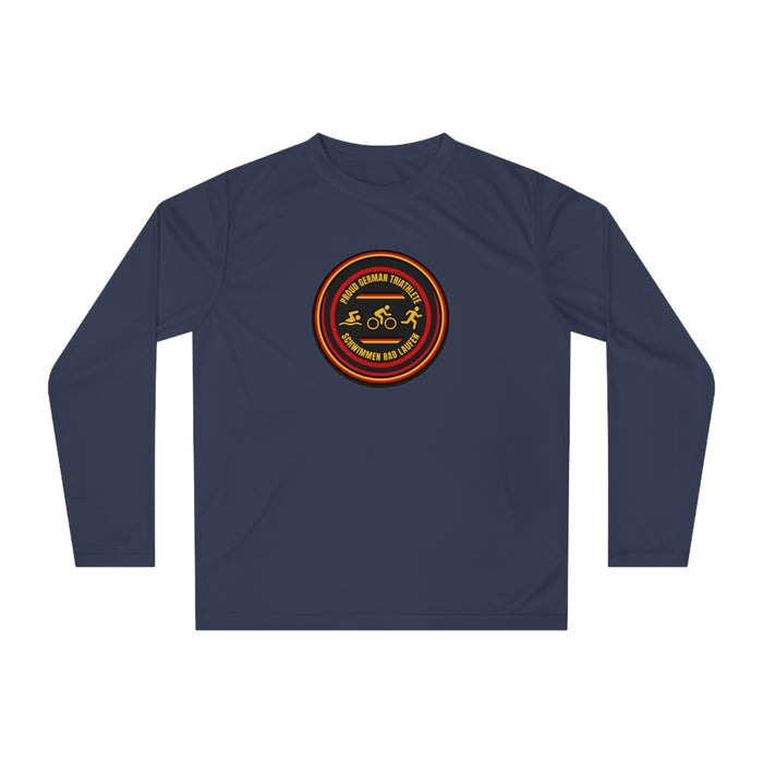 Proud German Triathlete Performance Long Sleeve — Swim Bike Run Germ