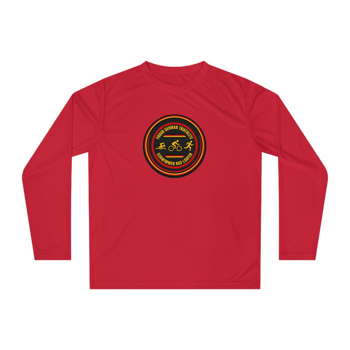 Proud German Triathlete Performance Long Sleeve — Swim Bike Run Germ