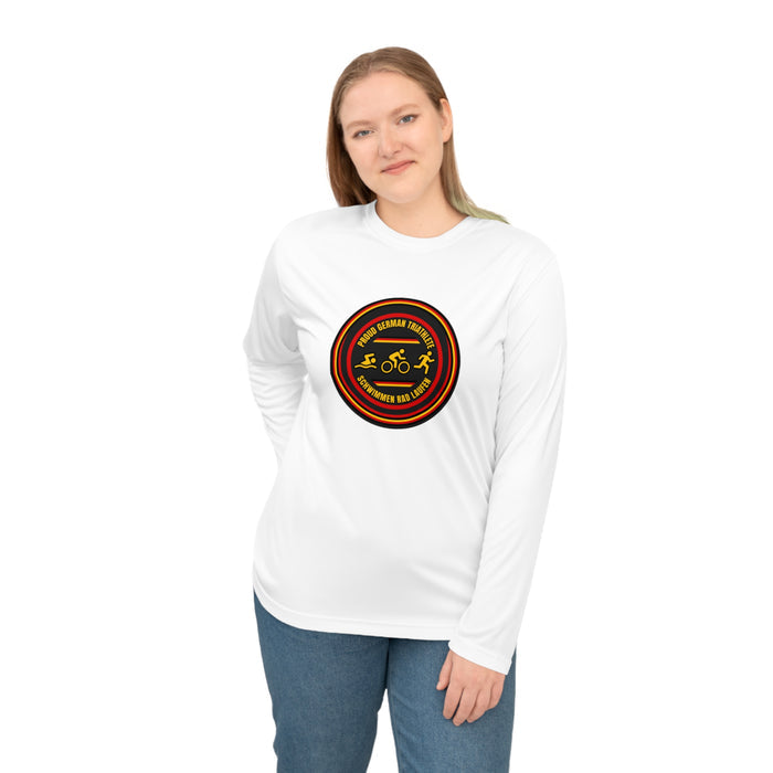 Proud German Triathlete Performance Long Sleeve — Swim Bike Run Germ