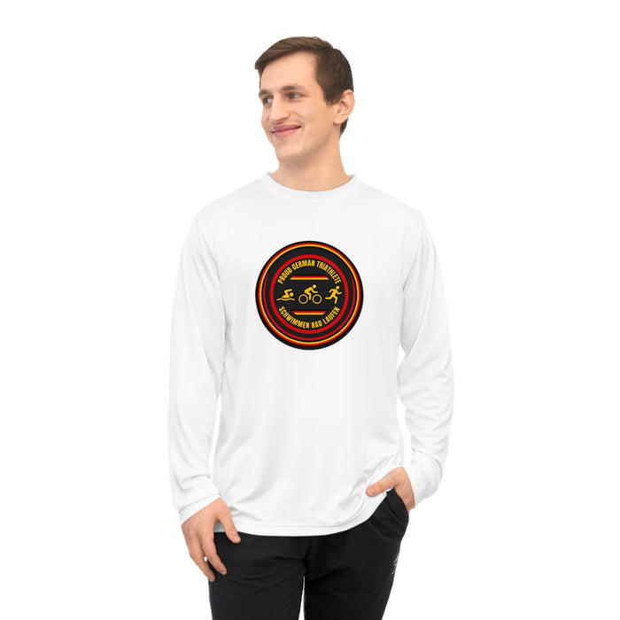 Proud German Triathlete Performance Long Sleeve — Swim Bike Run Germ
