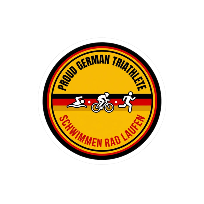 Proud German Triathlete Vinyl Sticker — Swim Bike Run German Triathl