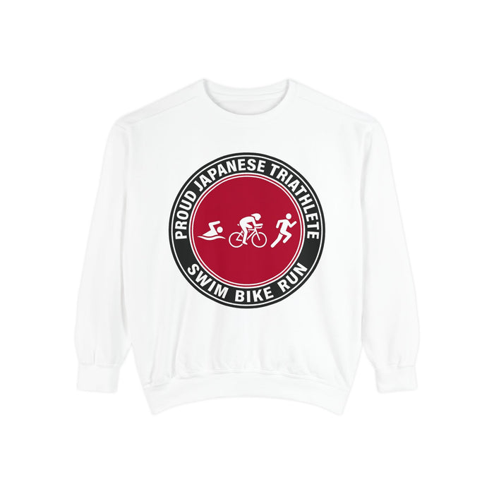 Proud Japanese Triathlete Crewneck Sweatshirt — Swim Bike Run Japane