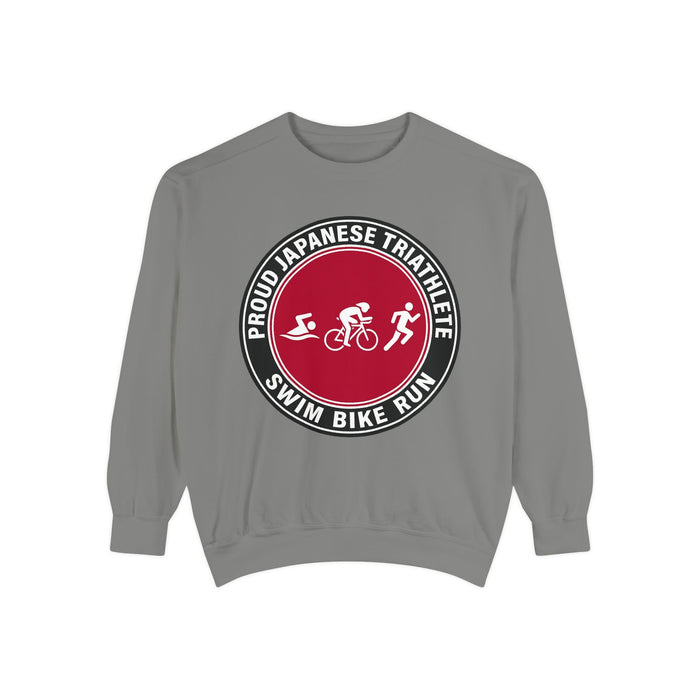 Proud Japanese Triathlete Crewneck Sweatshirt — Swim Bike Run Japane