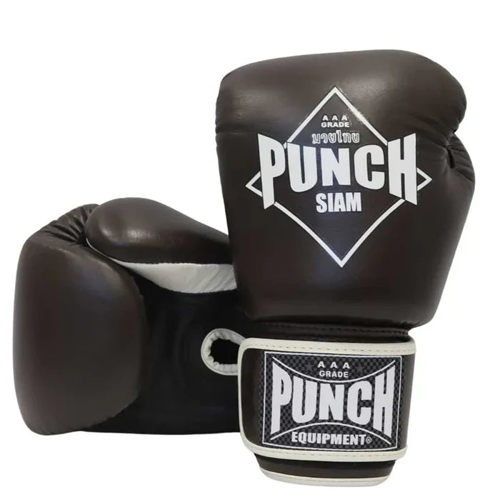 Punch Siam Leather Boxing Gloves 12oz - CHOCOLATE