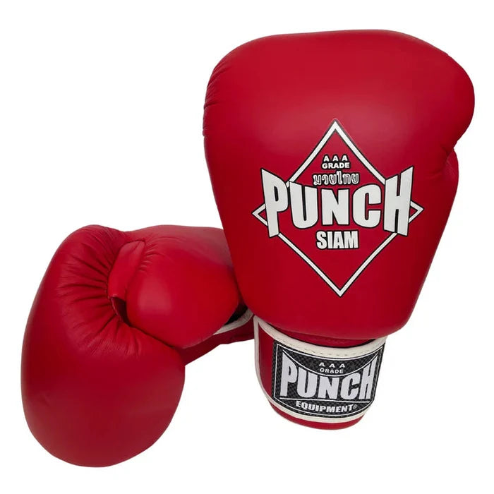Punch Siam Leather Boxing Gloves RED