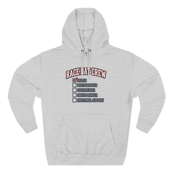 Race Day Crew Hoodie — Checklist Graphic Pullover for Motorsport Fans