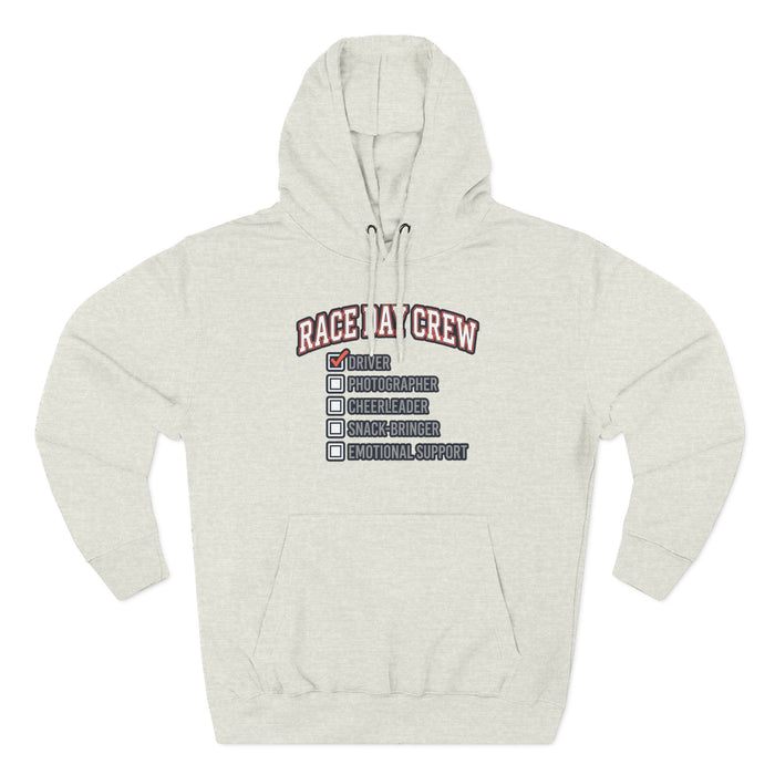 Race Day Crew Hoodie — Checklist Graphic Pullover for Motorsport Fans
