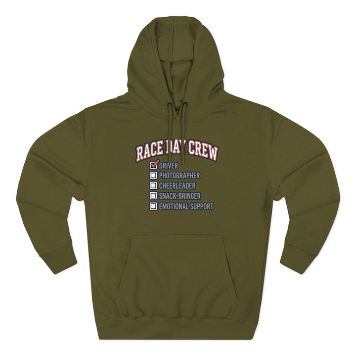Race Day Crew Hoodie — Checklist Graphic Pullover for Motorsport Fans