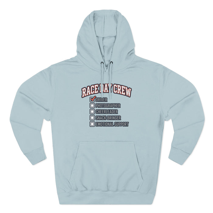 Race Day Crew Hoodie — Checklist Graphic Pullover for Motorsport Fans