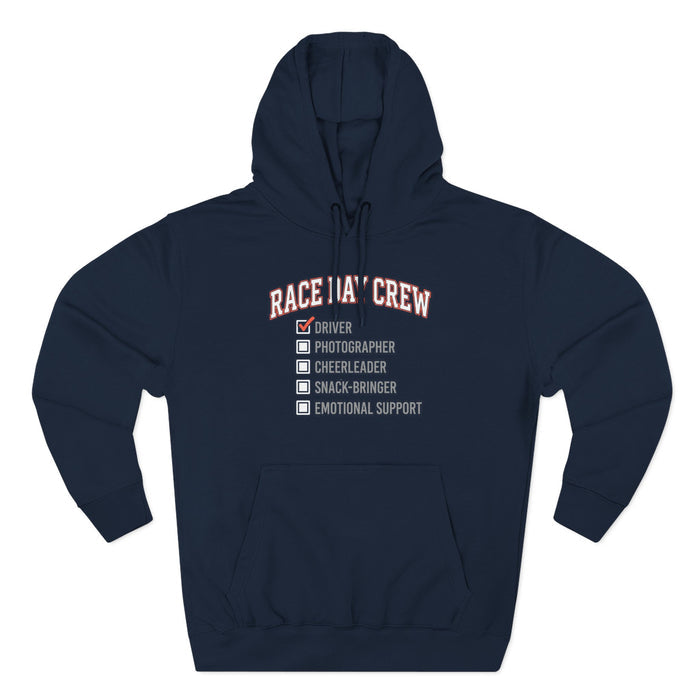 Race Day Crew Hoodie — Checklist Graphic Pullover for Motorsport Fans