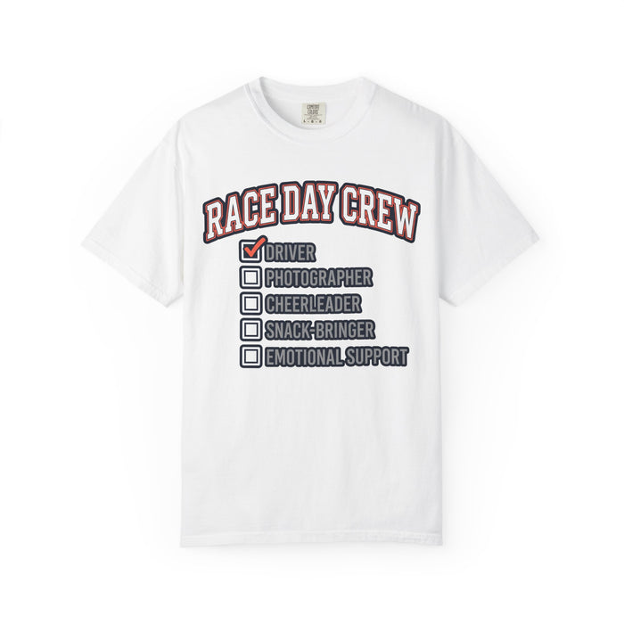 Race Day Crew T-Shirt — "Driver" Checked Racing Support Tee