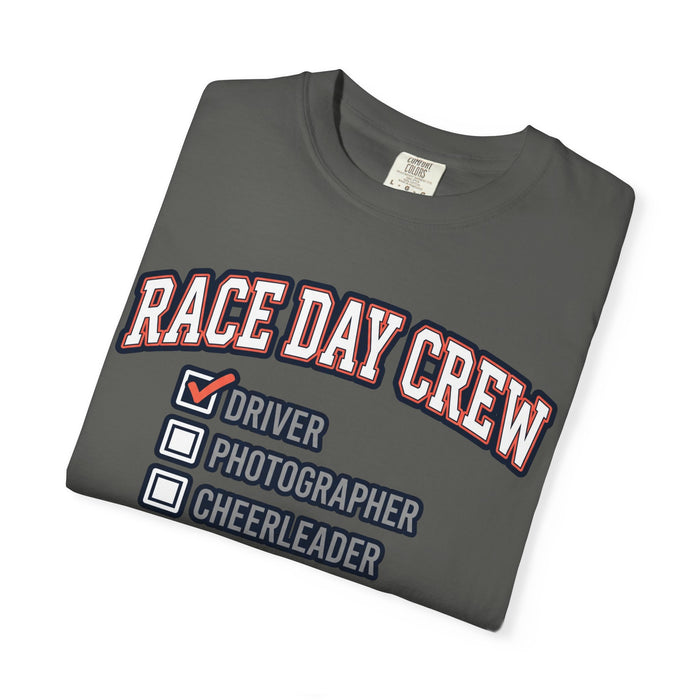 Race Day Crew T-Shirt — "Driver" Checked Racing Support Tee