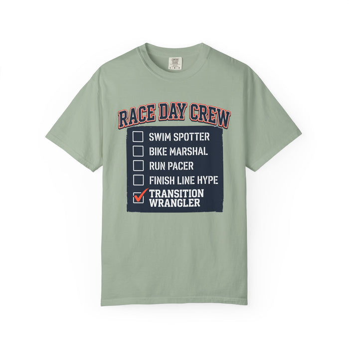 Race Day Crew T-Shirt — "Transition Wrangler" Triathlon Volunteer Tee
