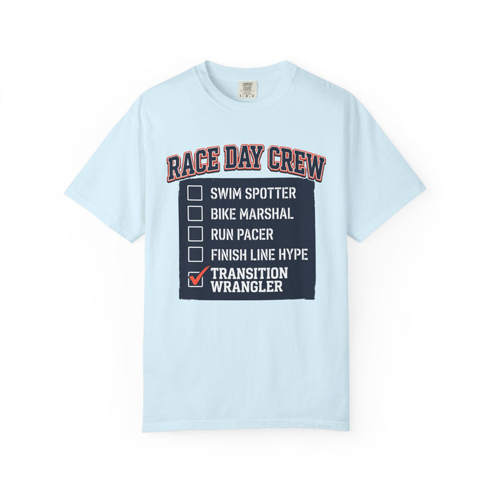 Race Day Crew T-Shirt — "Transition Wrangler" Triathlon Volunteer Tee