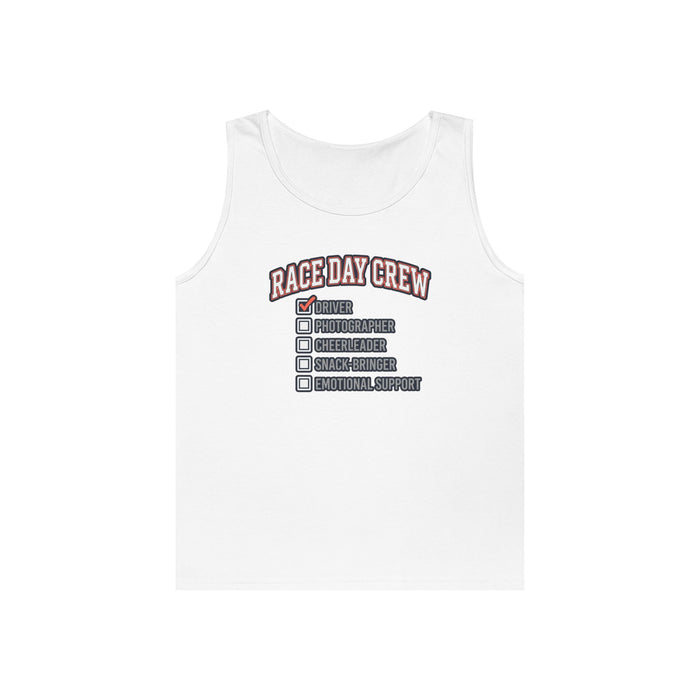 Race Day Crew Tank Top — Checklist Racing Shirt for Pit Crew & Track Fans